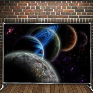 Фотозона банер pres wall Планети галактика зірки космос всесвіт Всі розміри