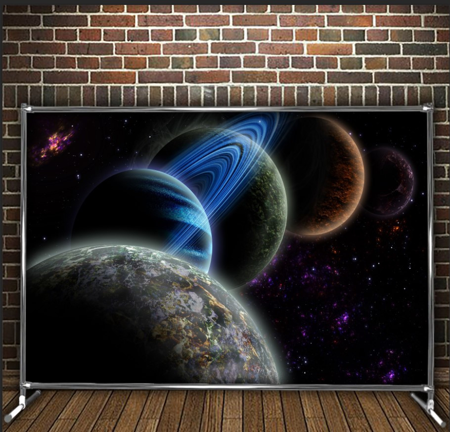 Фотозона банер pres wall Планети галактика зірки космос всесвіт Всі розміри