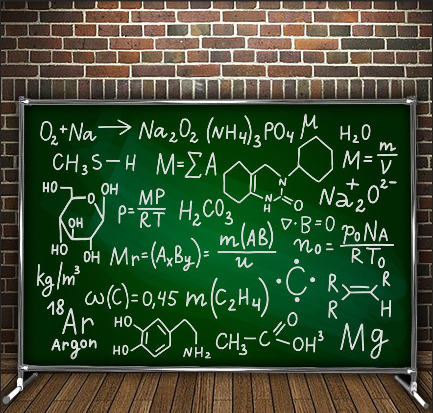 Фотозона банер pres wall Періодична таблиця формули на дошці Всі розміри