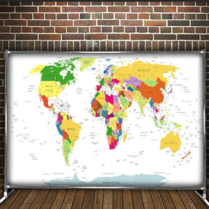 Фотозона банер pres wall Мапа світу Всі розміри