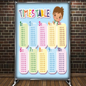 Фотозона банер pres wall Дитяча таблиця множення Всі розміри