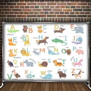 Фотозона банер pres wall Дитяча англійська абетка Всі розміри