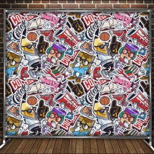 Фотозона банер pres wall Графіті коледж випускний поп арт Всі розміри