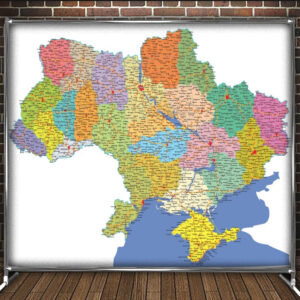 Фотозона банер press wall Мапа України Всі розміри