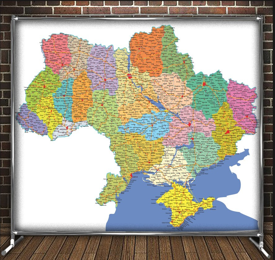 Фотозона банер press wall Мапа України Всі розміри