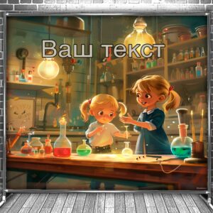 Фотозона банер press wall Для школи школярів кабінет хімії учні мульт діти 981 Всі розміри