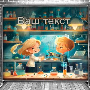 Фотозона банер press wall Для школи школярів кабінет хімії учні мульт діти 7 Всі розміри