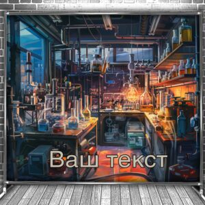 Фотозона банер press wall Для школи школярів кабінет хімії учні мульт діти 04 Всі розміри