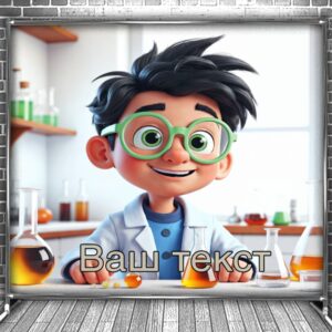 Фотозона банер press wall Для школи школярів кабінет хімії учні мульт діти 03 Всі розміри