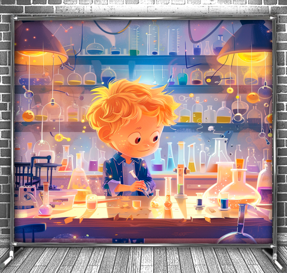 Фотозона банер press wall Для школи школярів кабінет хімії учні мульт діти Всі розміри