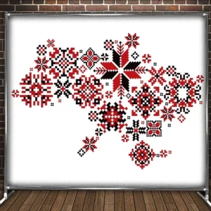 Фотозона банер press wall Вишиванка мапа України Всі розміри