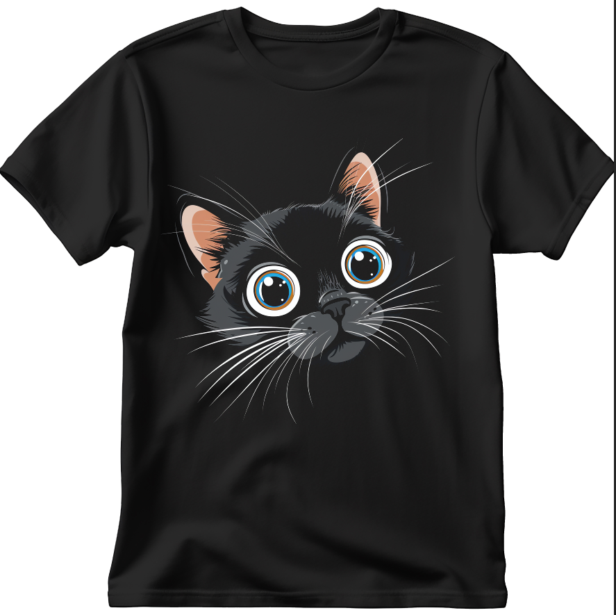 Футболка Чорний кіт кошеня унісекс ВСІ розміри Преміум
