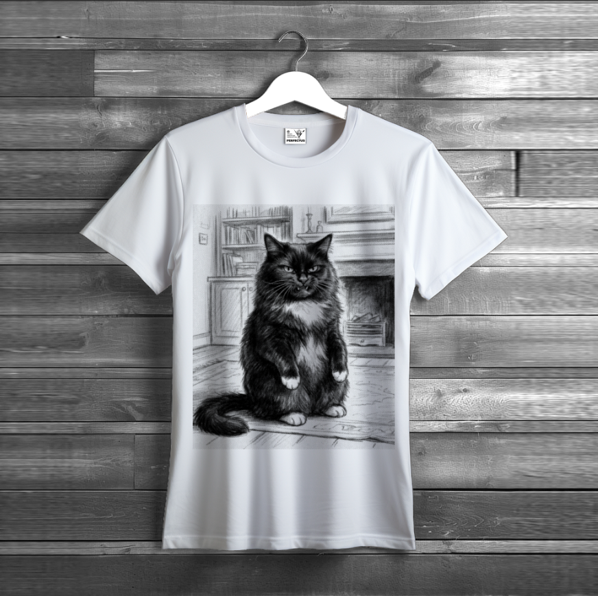 Футболка Чорний кіт унісекс ВСІ розміри Преміум