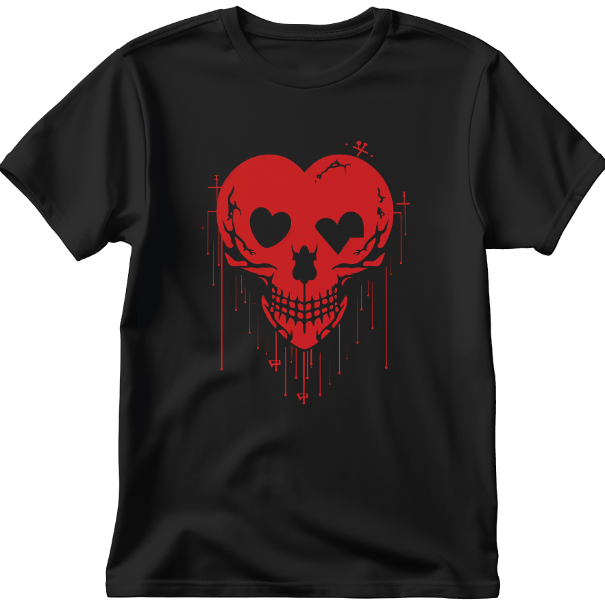 Футболка Череп серце унісекс ВСІ розміри Преміум