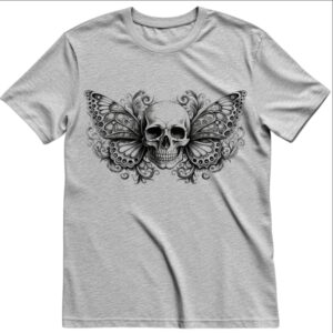 Футболка Череп метелик готика унісекс ВСІ розміри Преміум