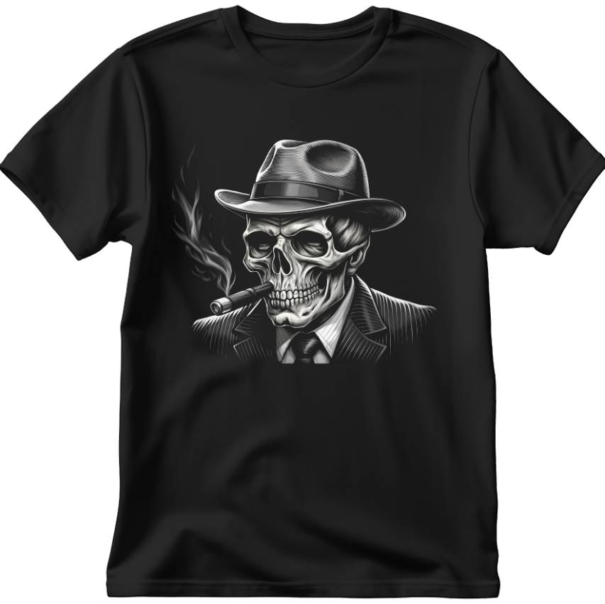 Футболка Череп джентльмен гангстер унісекс ВСІ розміри Преміум