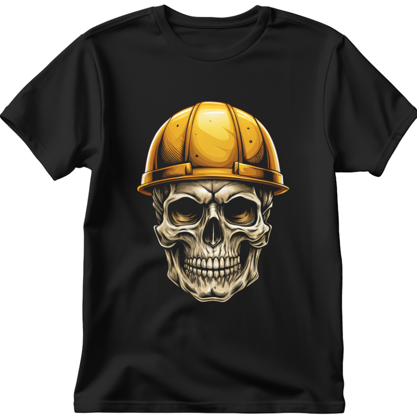 Футболка Череп у будівельній касці унісекс ВСІ розміри Преміум